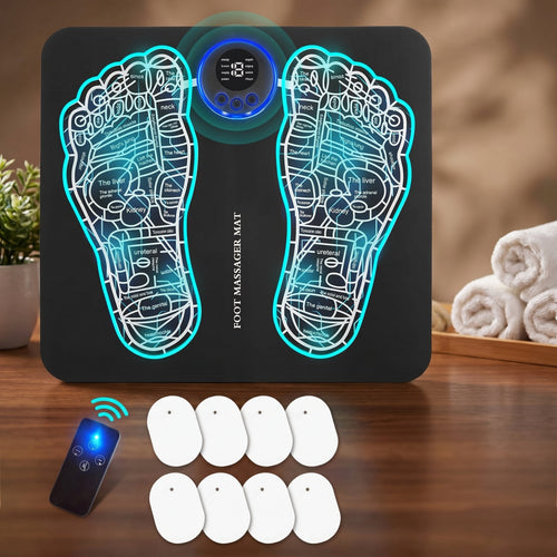 EMS Foot Massager Mat with Remote Control - Muscle Relaxation Back & Leg Foot Massage TENS (Mode:KTR-2492)